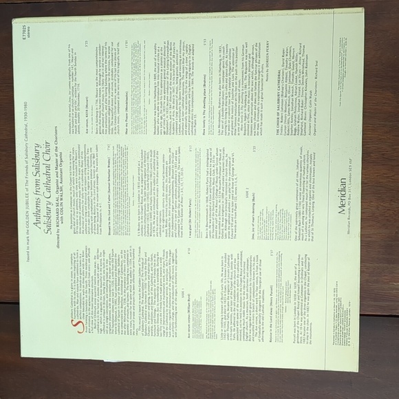 1980 (Golden Jubilee) Anthems from Salisbury Vinyl Record - Picture 2 of 5